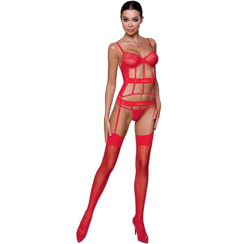 Corset sexy en mesh transparent avec bretelles réglables et dentelle PASSION