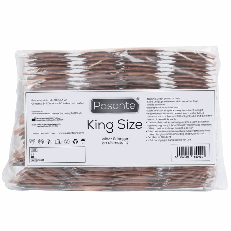 Préservatifs grande taille PASANTE King Size, 144 pièces