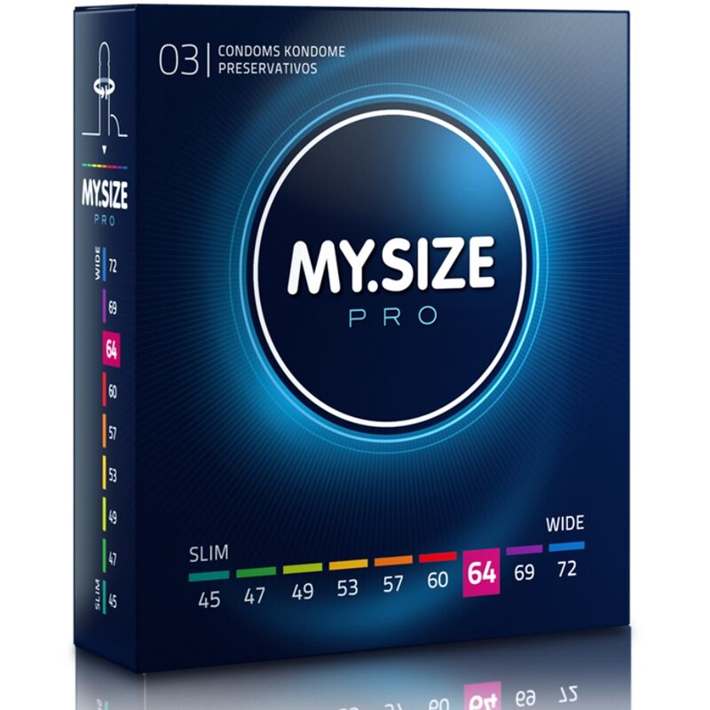 Préservatifs MY.SIZE PRO grande taille, 64 mm, 3 pièces