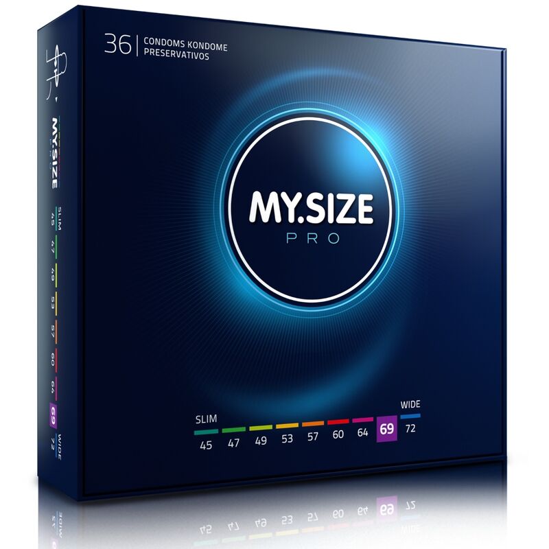 Préservatifs MY.SIZE PRO grande taille, 69 mm, boîte de 36