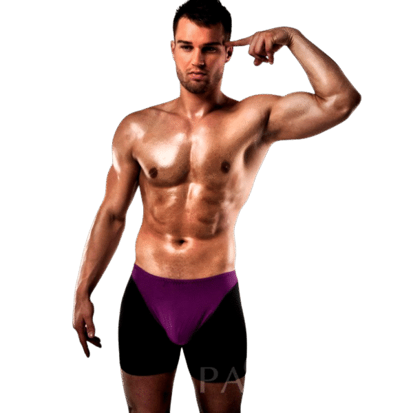 Boxer sexy PASSION MEN 009 violet et noir, S/M
