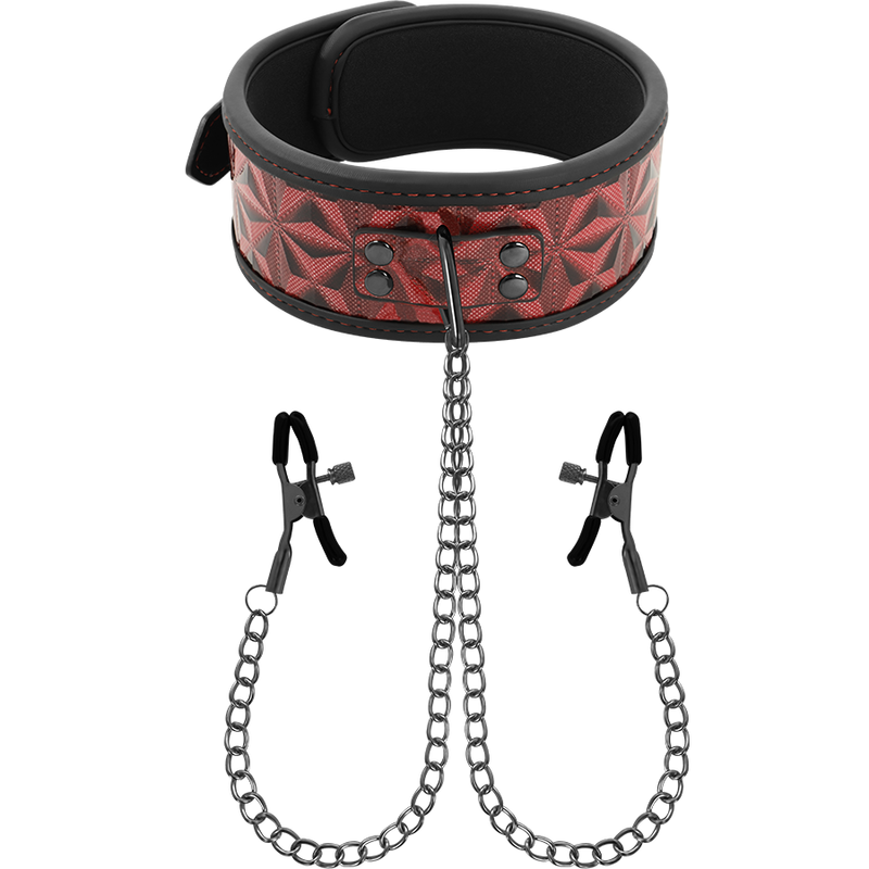 Collier BDSM BEGME Red Edition avec pinces à tétons