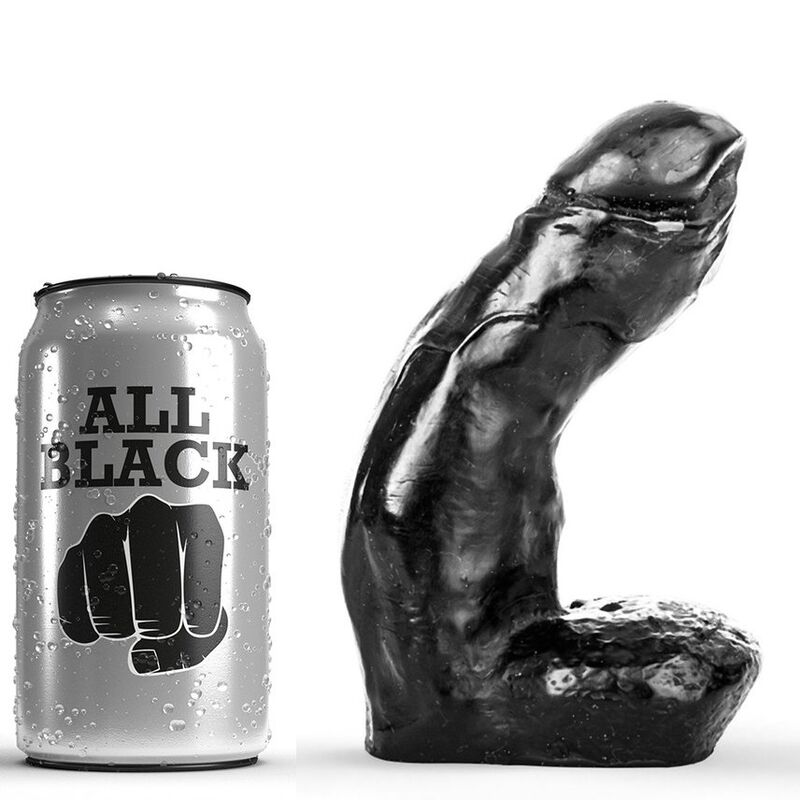 Gode réaliste ALL BLACK, 15 cm