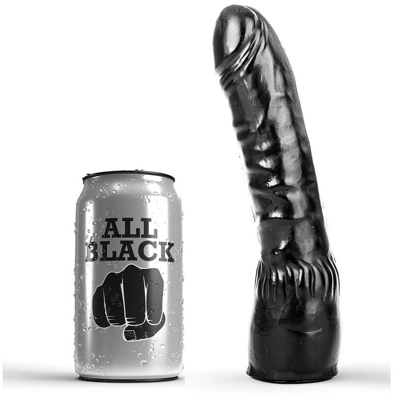 ALL BLACK gode réaliste, 20 cm