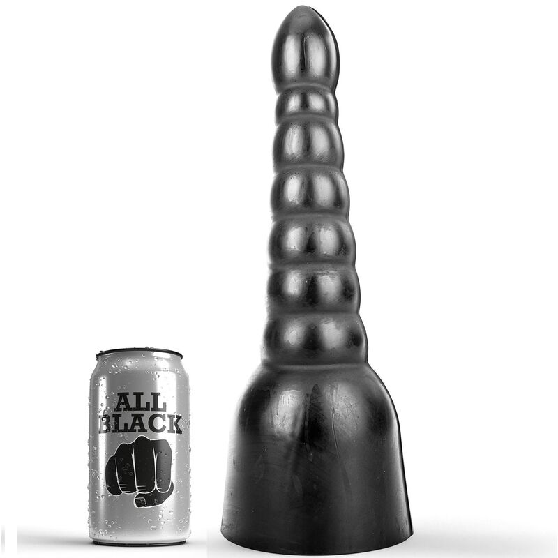 Gode ALL BLACK à reliefs, 34 cm