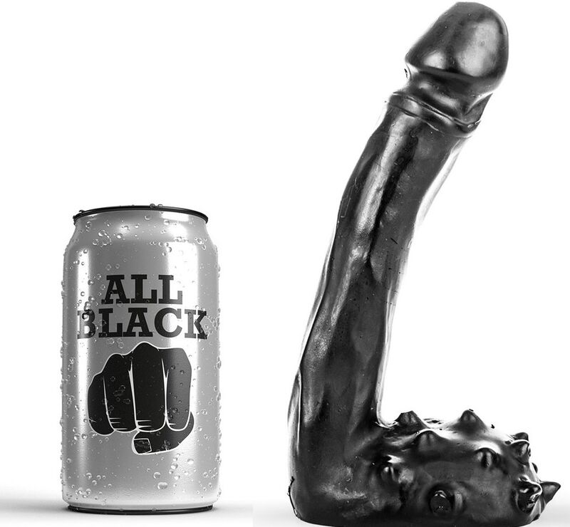 Gode réaliste ALL BLACK 19 cm
