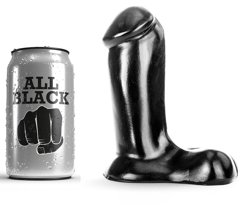 Gode réaliste ALL BLACK, 14 cm