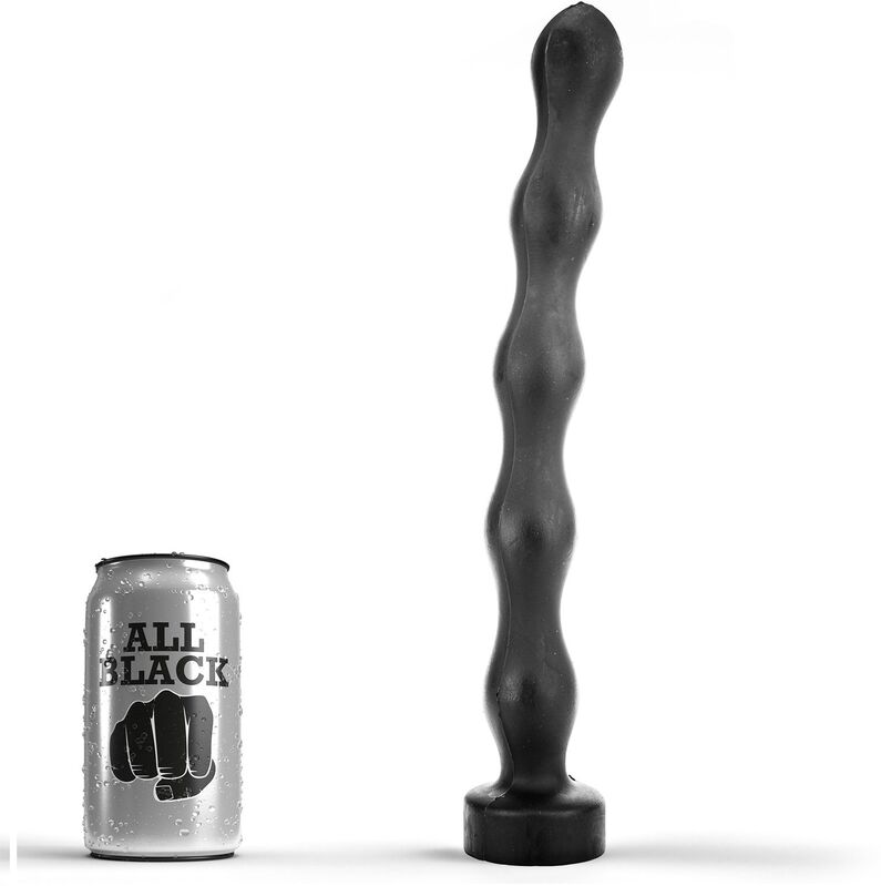 ALL BLACK Plug anal à cinq paliers, 32 cm
