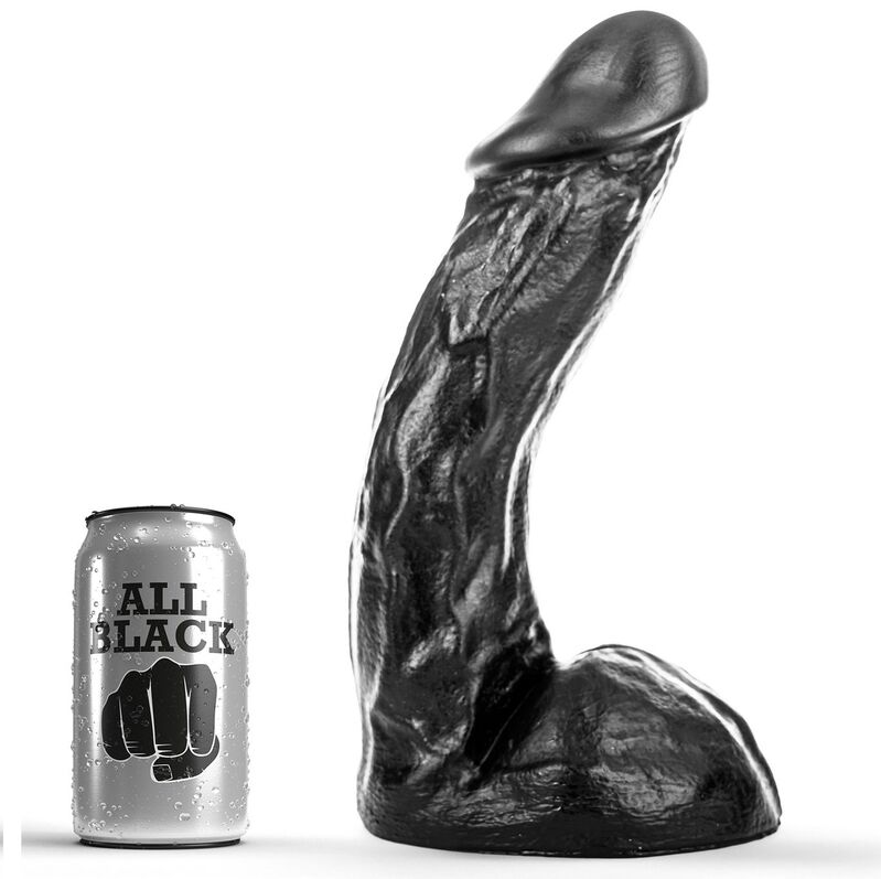 Gode ALL BLACK légèrement courbé, 28 cm