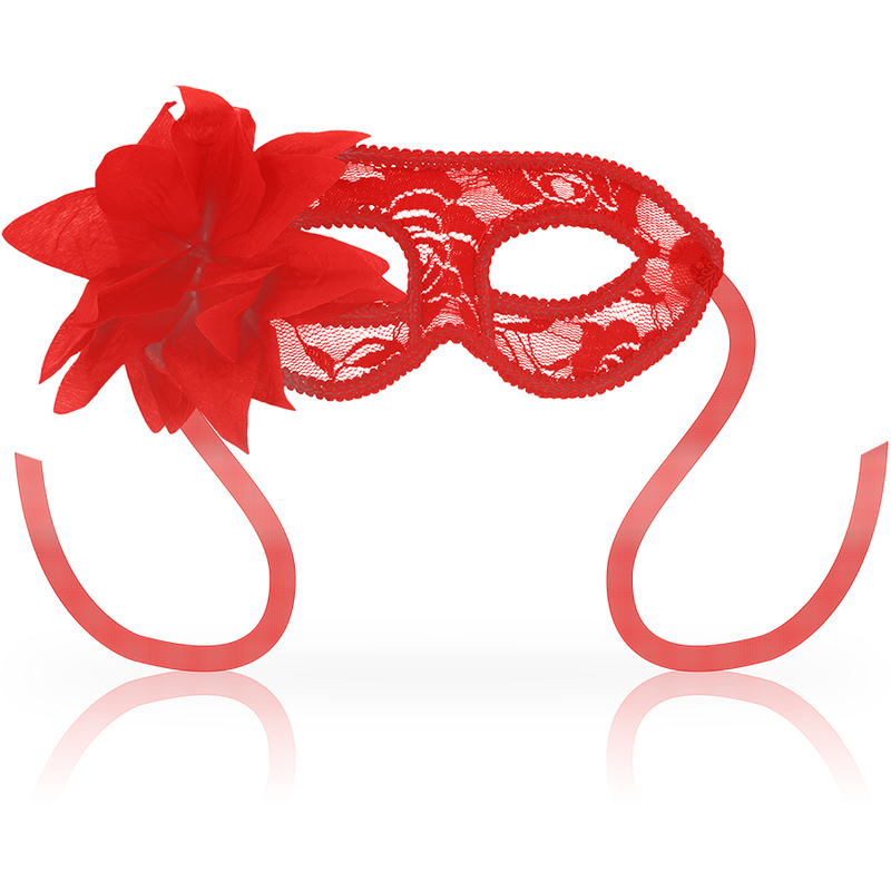 Masque pour les yeux OHMAMA avec dentelle et fleur rouge