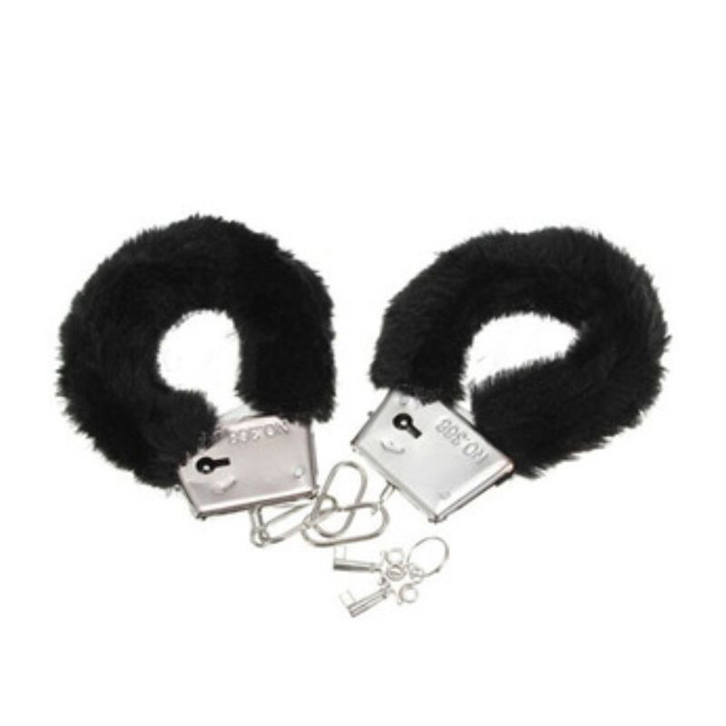 Menottes de plaisir DIABLO PICANTE en peluche noire