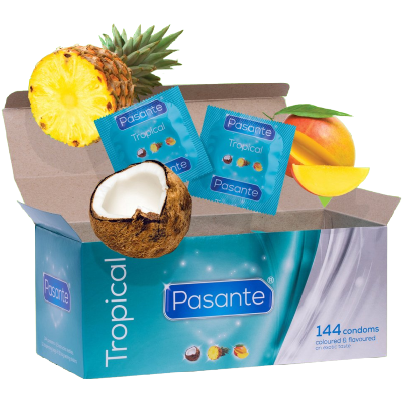 Préservatifs aromatisés Pasante Tropical, 144 pièces