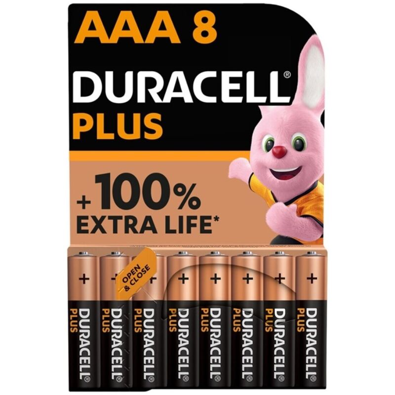 Pack de 8 piles AAA alcalines LR03 longue durée pour la maison DURACELL