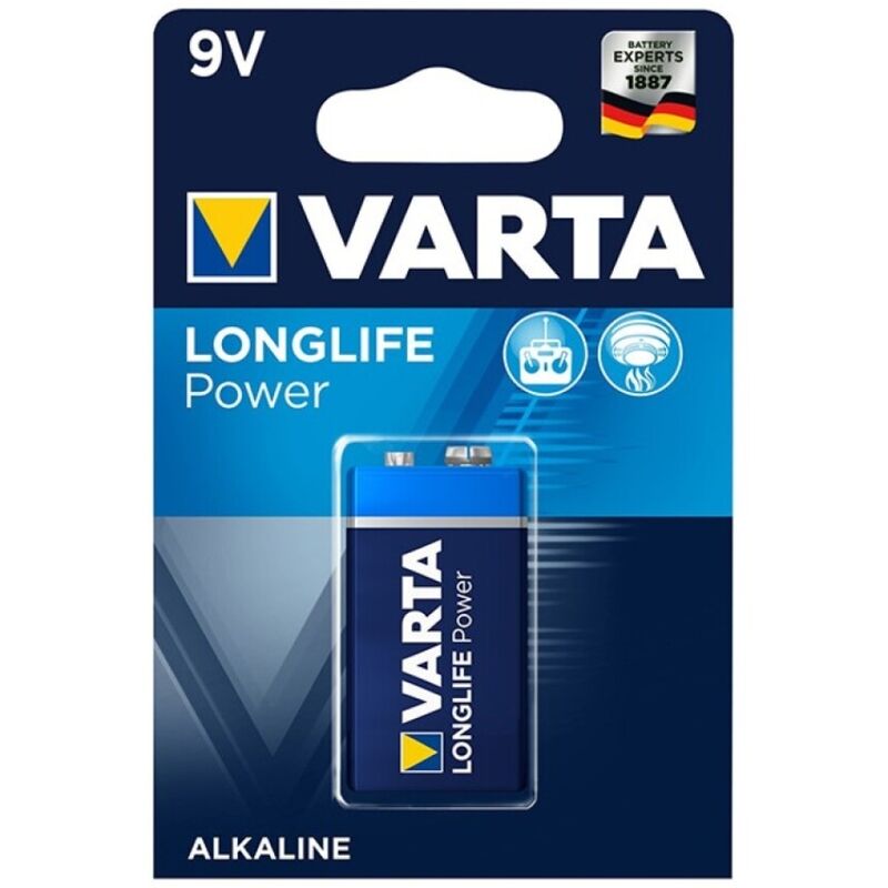 Pile alcaline 9 V longue durée pour détecteurs de fumée et appareils de mesure VARTA