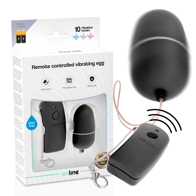 Œuf vibrant ONLINE avec télécommande, noir