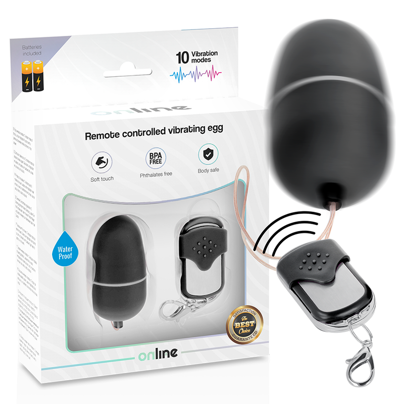 Œuf vibrant ONLINE avec télécommande, noir