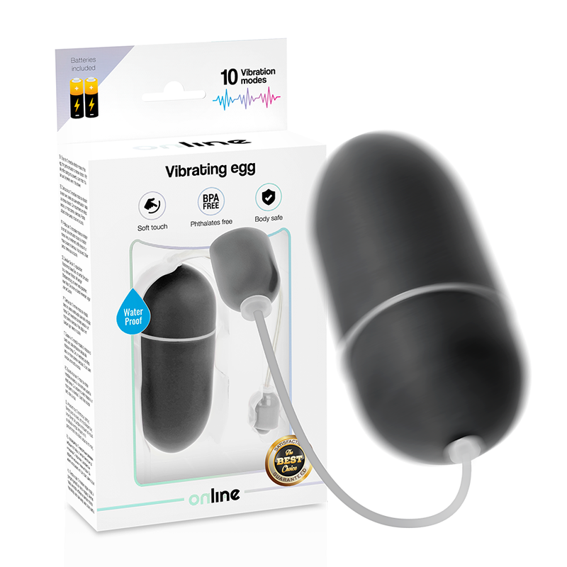 Œuf vibrant ONLINE en silicone, noir