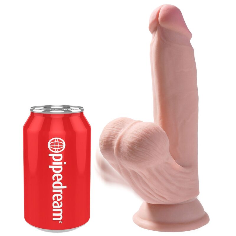 Dildo KING COCK Plus avec testicules mobiles et ventouse, 15,2 cm