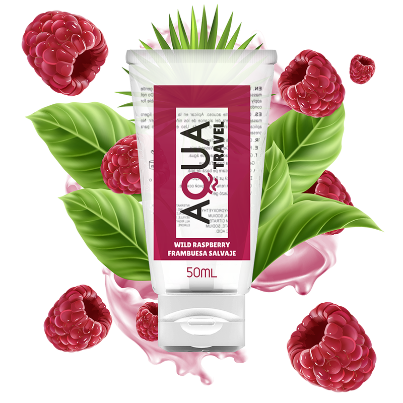 AQUA TRAVEL gel lubrifiant goût framboise sauvage, 50 ml
