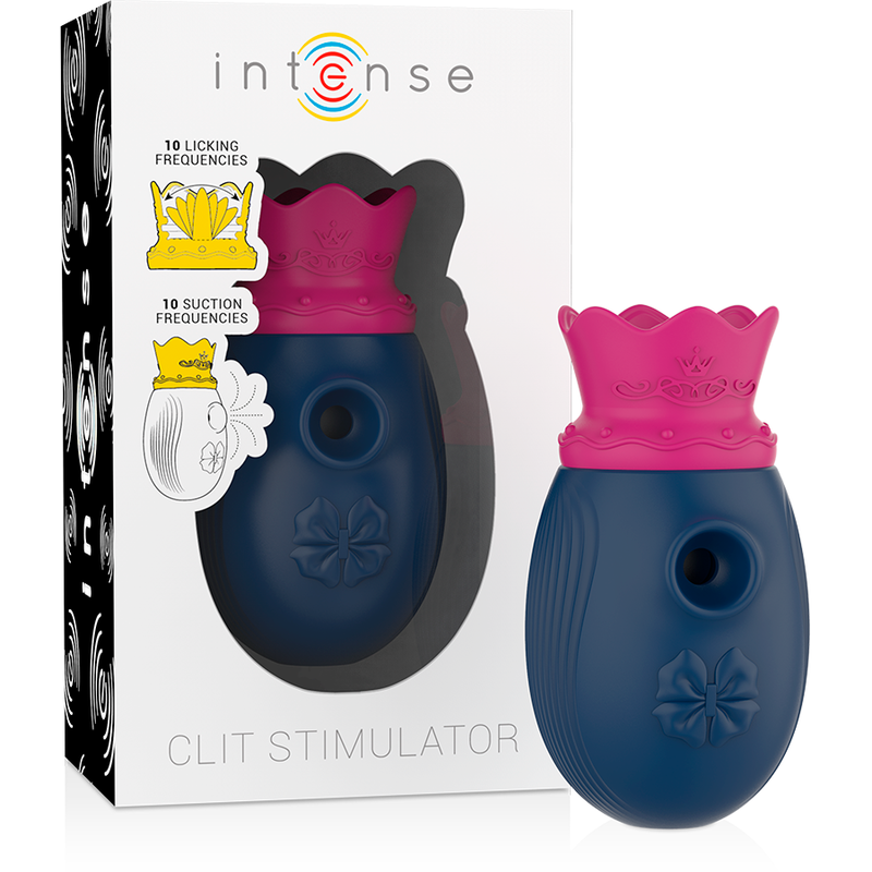 INTENSE stimulateur à ondes de pression avec stimulation par succion et léchage, bleu