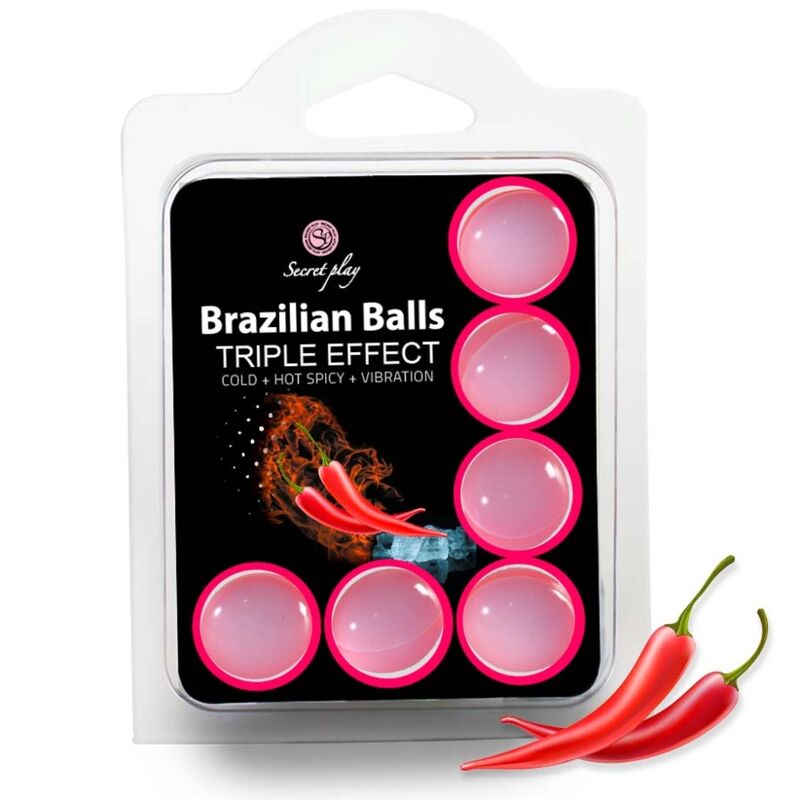 Billes de massage SECRETPLAY Triple Effect, 6 pièces