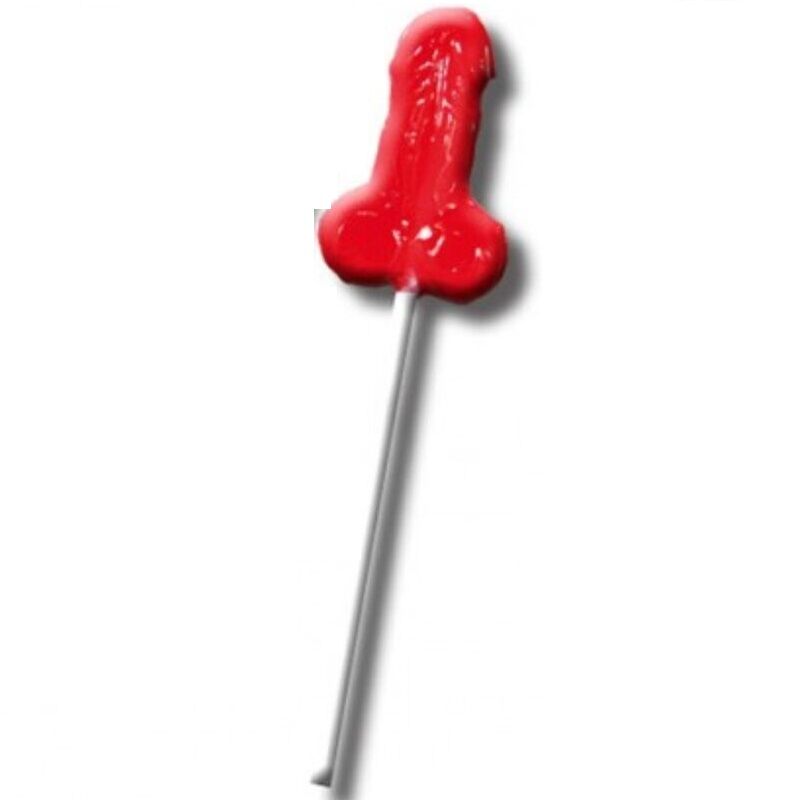 Sucette DIABLO GOLOSO à la fraise en forme de pénis