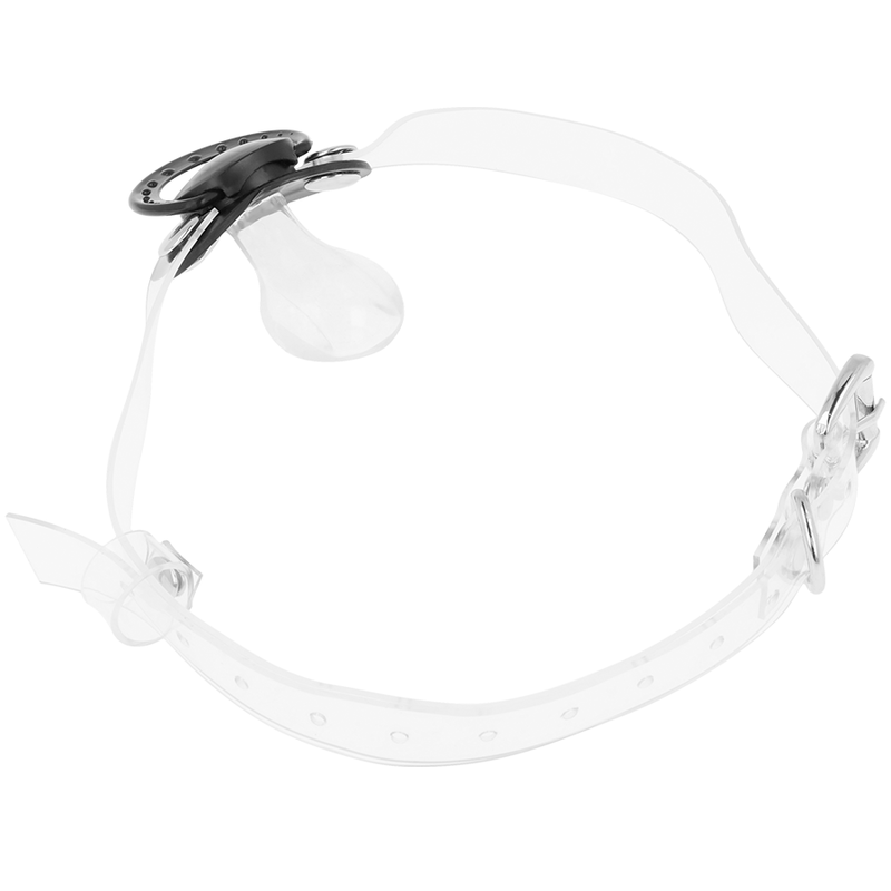 Bâillon transparent OHMAMA FETISH en forme de sucette