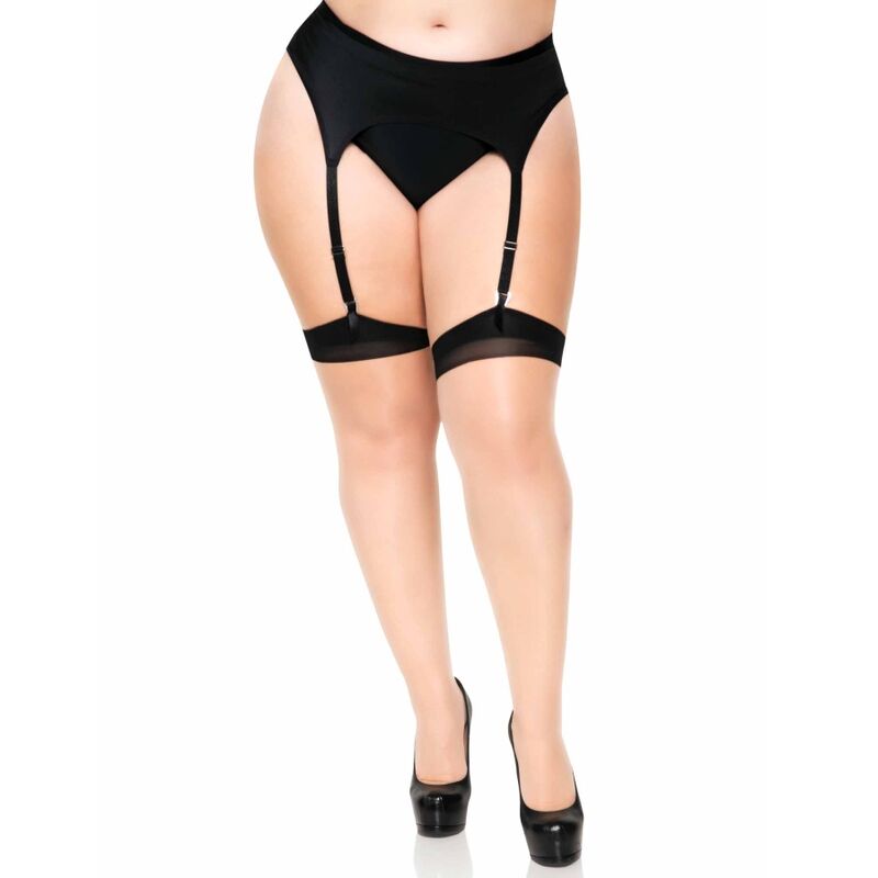 Bas cuissards LEG AVENUE avec couture arrière et talon cubain