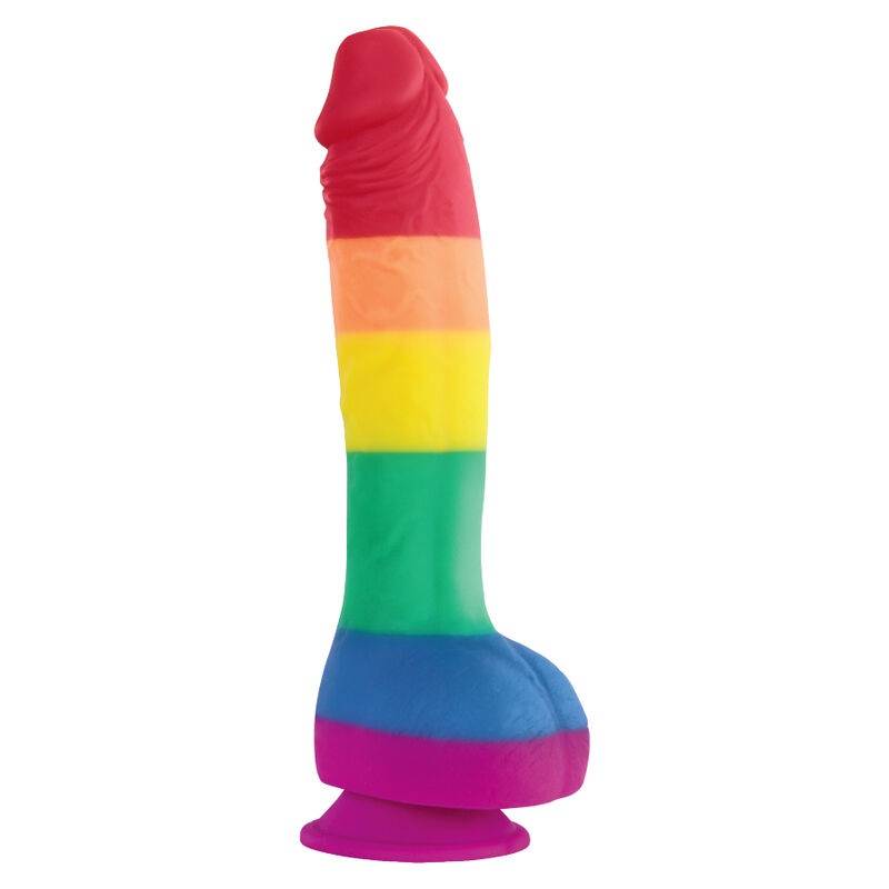 Gode arc-en-ciel PRIDE à ventouse, 19 cm