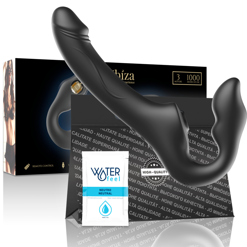 Vibromasseur sans sangle avec télécommande, stimulation du point G et du clitoris, 3 moteurs IBIZA TECHNOLOGY