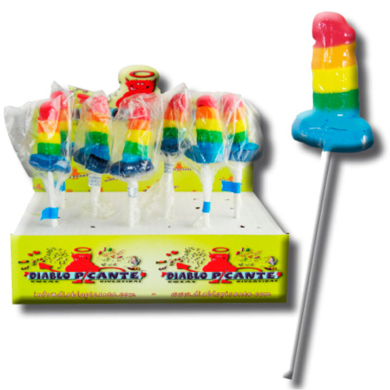 Sucette en bonbons gélifiés PRIDE en forme de pénis