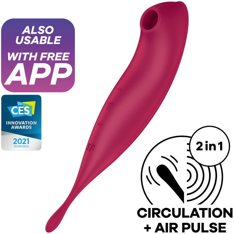 Stimulateur clitoridien connecté avec ondes de pression et 2 moteurs pour une intensité sur mesure SATISFYER