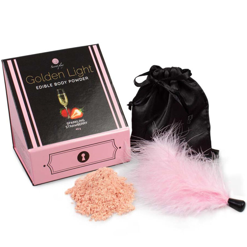 Kit Secretplay Golden Light avec poudre comestible et plumet en plumes