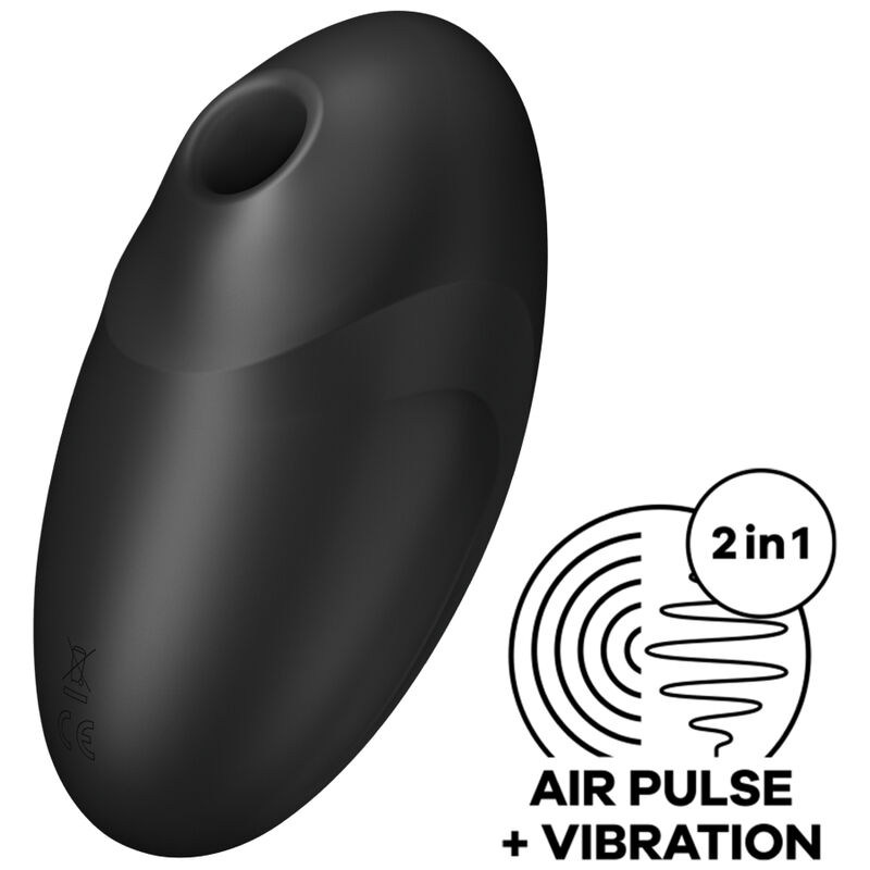 Vibromasseur clitoridien et stimulateur à impulsions d’air avec vibrations, étanche, en silicone SATISFYER