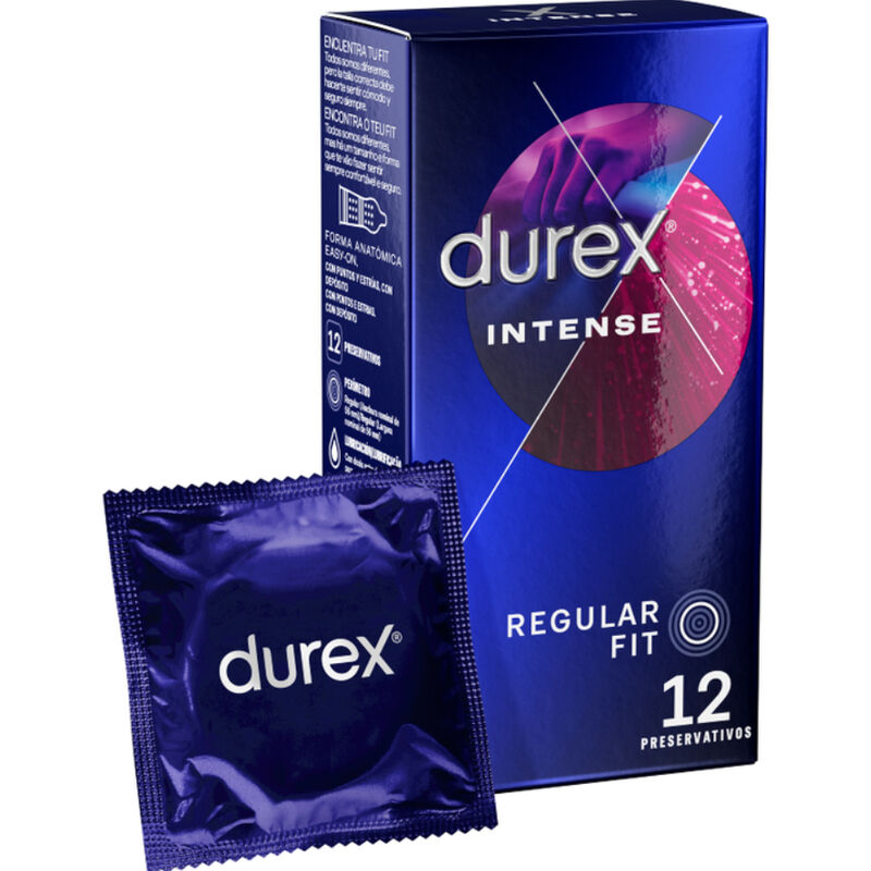 Préservatifs Durex Intense Orgasmic nervurés et à picots, 12 pièces