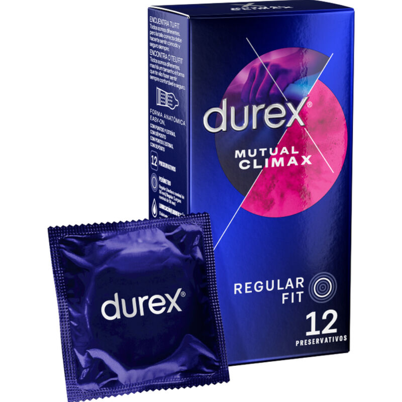 Préservatifs Durex Climax Mutuo nervurés et perlés, 12 pièces