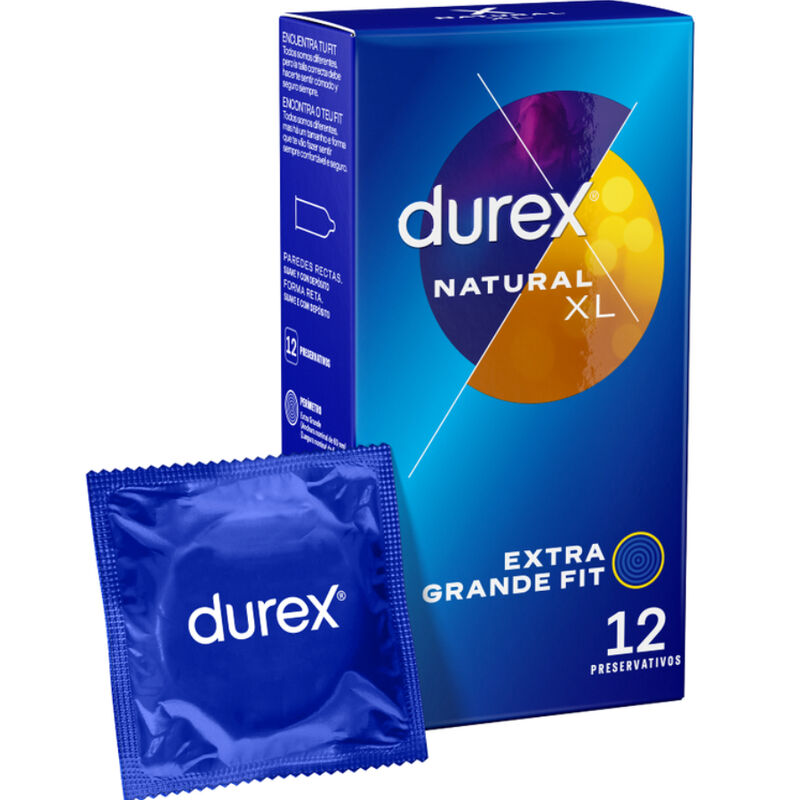Durex Natural XL, préservatifs grande taille, 12 pièces