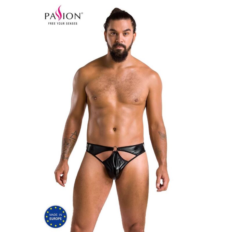 String homme en tissu extensible noir, tailles S et M, confort PASSION