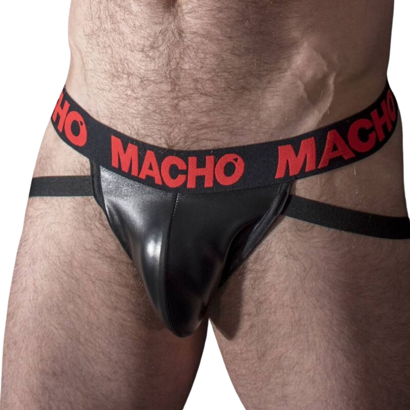 Jockstrap MACHO MX25RC en similicuir rouge