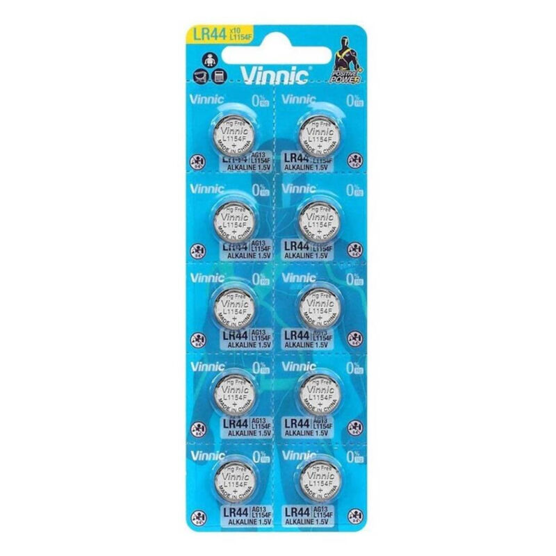 Piles bouton alcalines LR44, lot de 10, longue durée pour jouets VINNIC