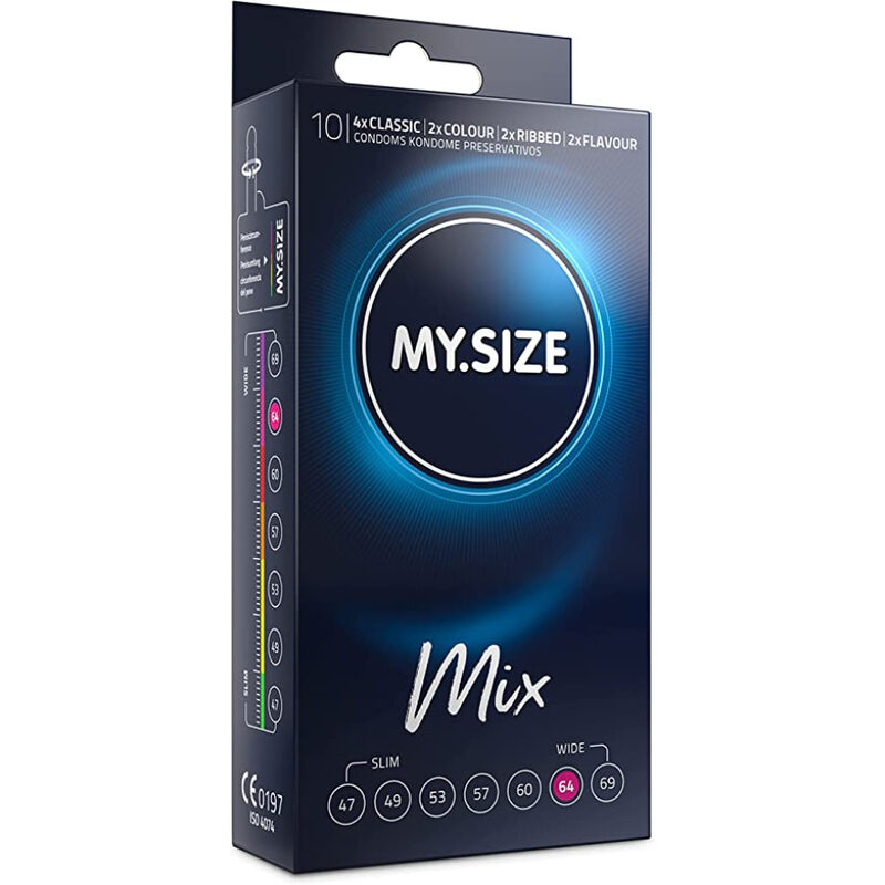 Préservatifs grande taille MY.SIZE MIX 64 mm, 10 pièces