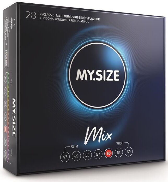 Préservatifs MY.SIZE Mix standard, 60 mm, boîte de 28
