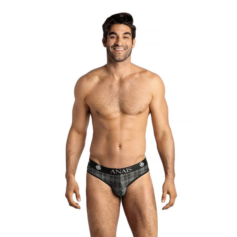 Slip homme en microfibre à carreaux, ceinture confortable et matière stretch ANAIS
