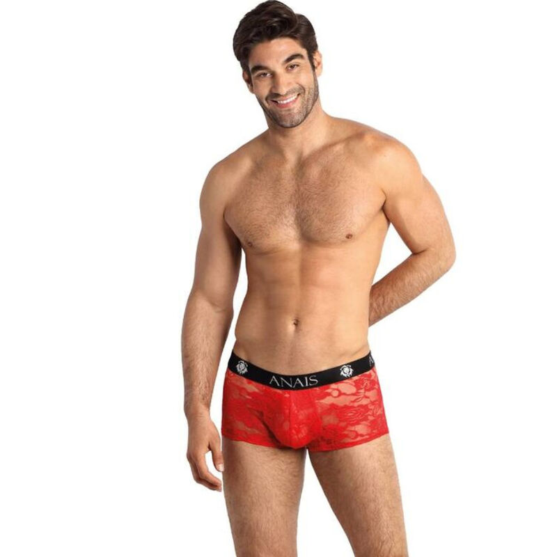 Boxer homme avec dentelle rouge et coupe confortable au quotidien ANAIS