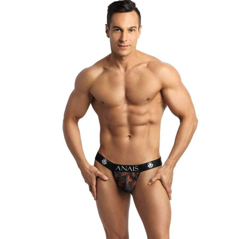 Jockstrap en tulle respirant à imprimé palmiers estival, coupe ajustée ANAIS