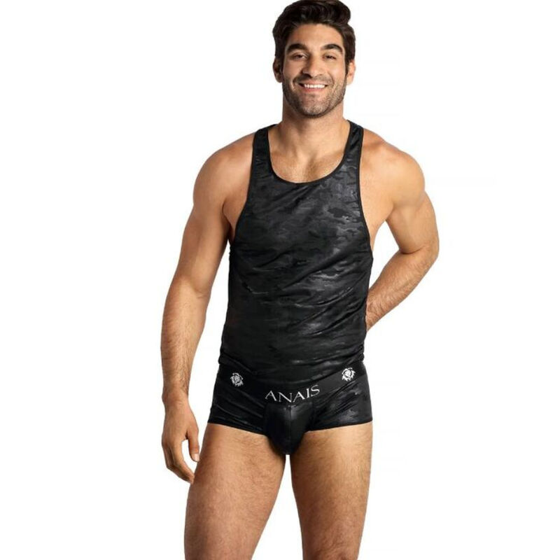 Débardeur homme en microfibre douce, coupe ajustée et imprimé militaire ANAIS