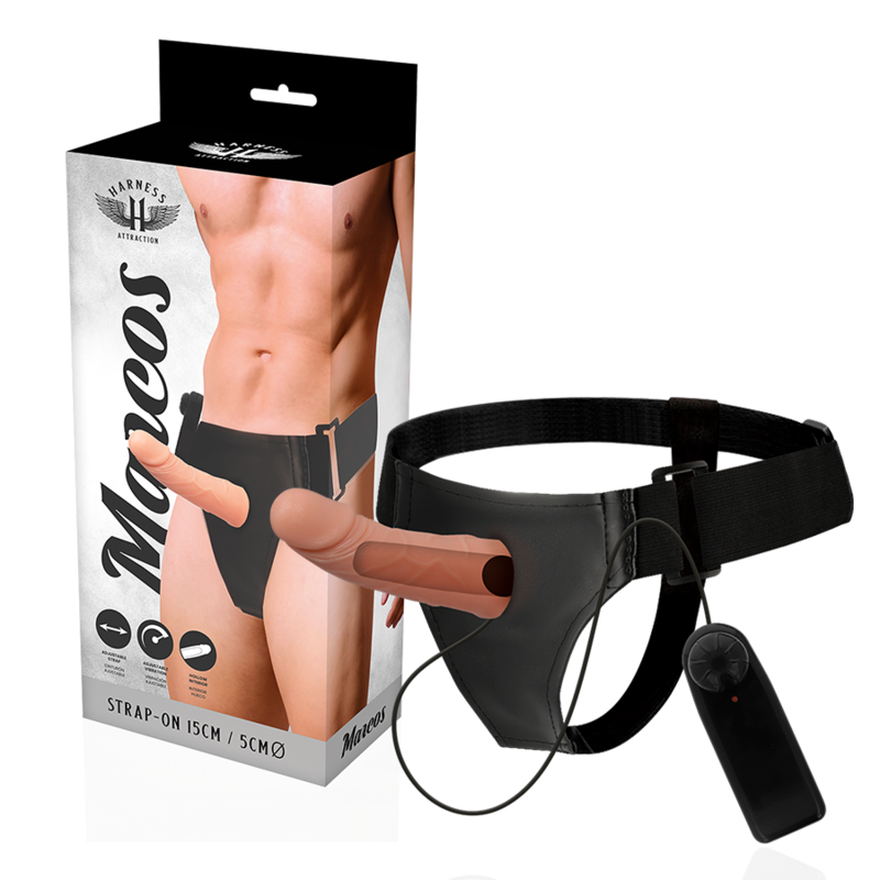 Gode ceinture creux Harness Attraction avec vibromasseur, 15 cm