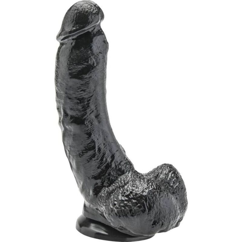 Gode GET REAL avec testicules, 20,5 cm, noir