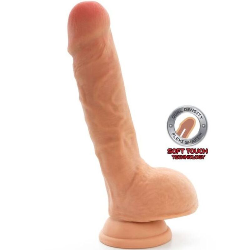 Gode GET REAL Dual Density avec testicules, 25,5 cm