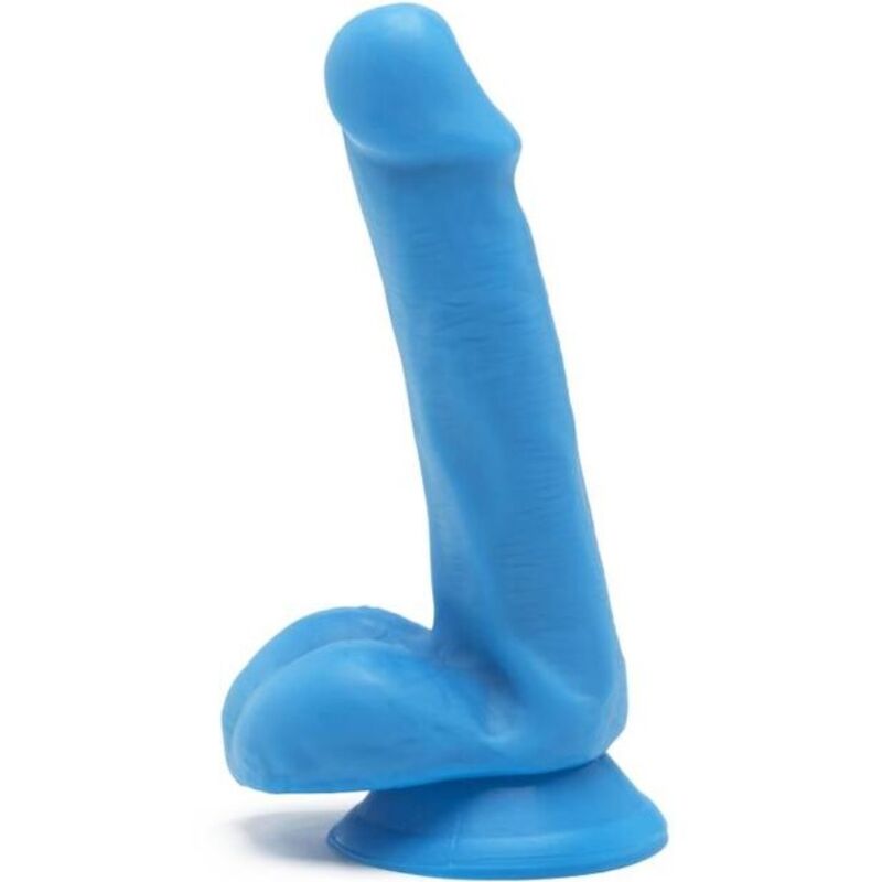 GET REAL Happy Dicks, godemiché avec testicules, bleu, 12 cm